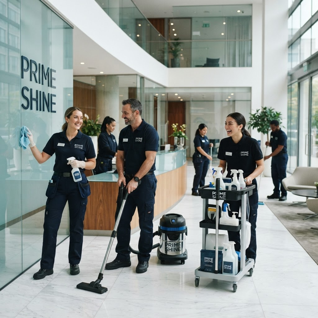 Confident professional service team with premium branded equipment